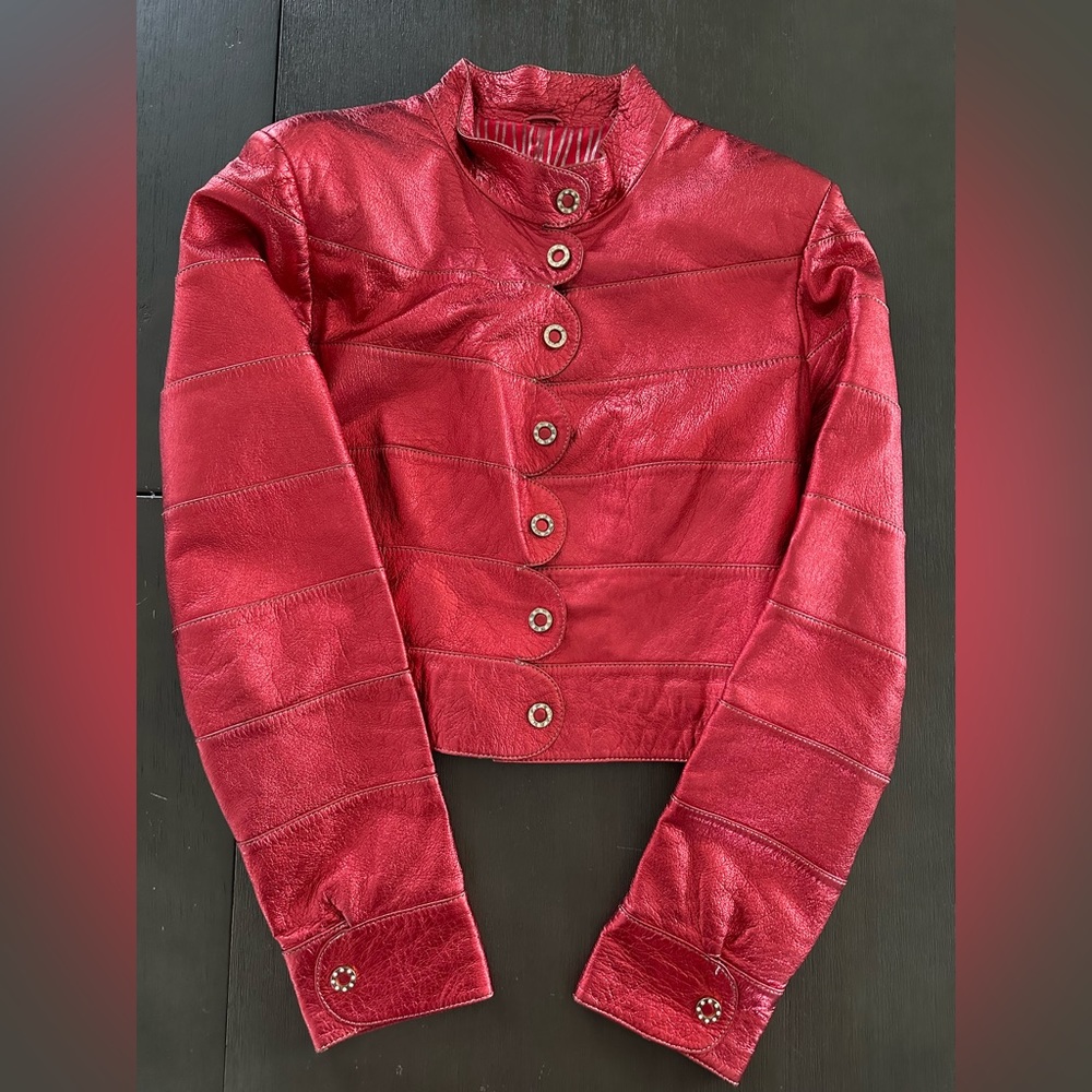 Genuine leather custom made jacket size S